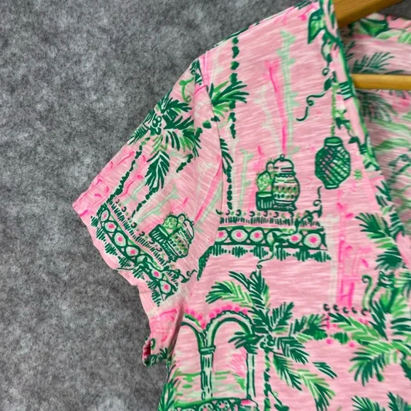 Lilly Pulitzer Wtta V Neck T Shirt Top Wonens Large Mandela Baby's Always Worth - Picture 4 of 10